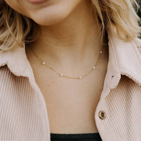 Malibu Pearl Necklace: Gold Filled