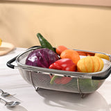 Large Stainless Steel Colander, Extendable Handle