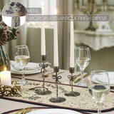 Bow Candlestick Holders Burnished Metal