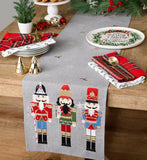 Holiday Nutcrackers Embroidered Table Runner - 14 x 70"