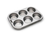 Fox Run Stainless Steel Muffin Pan, 6-Cups, 10.5" x 7.25"