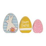 Wooden Happy Easter Bunny Chunky Egg Sitters