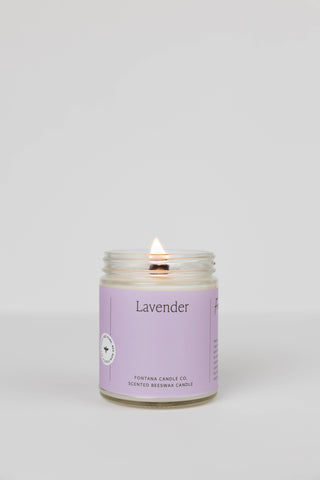 Lavender Essential Oil Beeswax Wooden Wick Jar Candle