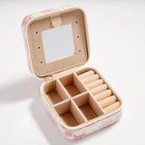 Floral Pattern Portable Square Jewelry Box