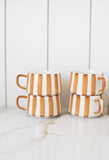 Striped Ceramic Mug and Pastry Plate Set
