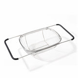 Large Stainless Steel Colander, Extendable Handle