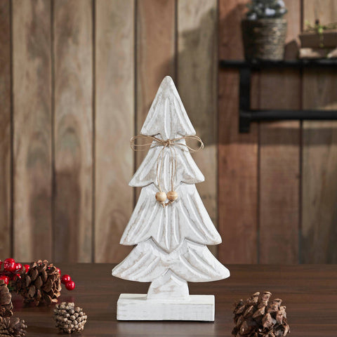 Snowy Wooden Tree-12.25x6x2.5
