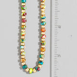 Metallic And Semi Precious Stone Beaded Necklace