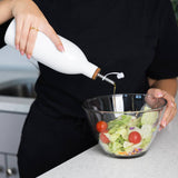 Fox Run White Ceramic Oil Bottle,17 oz Olive Oil Dispenser