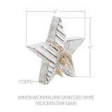 Distressed White Wooden Star 6x6x1