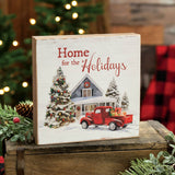 Home for the Holidays Vintage Red Truck Box Sign