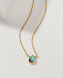 Gold Delicate Gemstone Necklace- Labradorite
