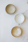 Heirloom Apricot Ruffled Edge Ceramic Pinch Bowl