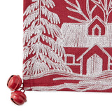 Santa's Sleigh Embroidered Table Runner - 14 X 70"