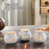 Jack-O-Lantern Candle Holder Antique White - 3x3.5x3.5