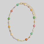Colorful Flower Station Necklace