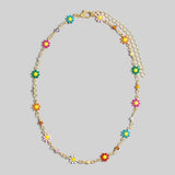 Colorful Flower Station Necklace