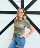 FR Barn Tee- Military Green