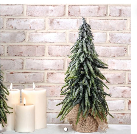 18" Frosted Tree In Burlap