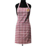 Classic Plaid Pattern Kitchen Apron: Red