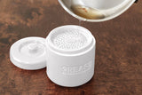 Porcelain Grease Container, White, 5" x 5" x 5"