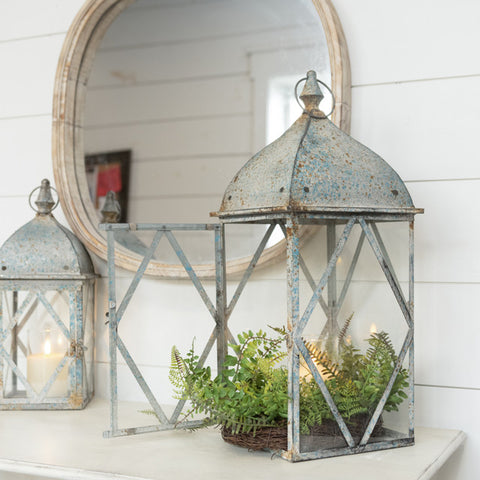 23" GEOMETRIC METAL LANTERN