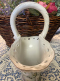 White Rose Handled Basket