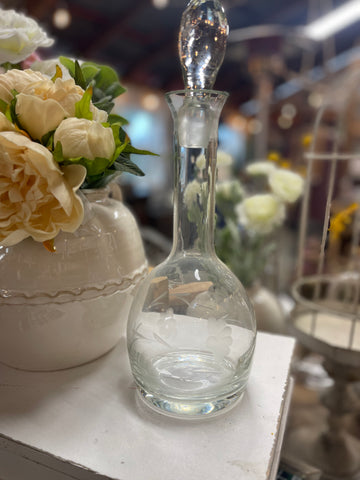 Floral Etched Decanter