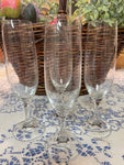 Vintage German Crystal Champagne Flutes - Set of 4