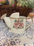 Vintage Porcelain Rose Watering Can