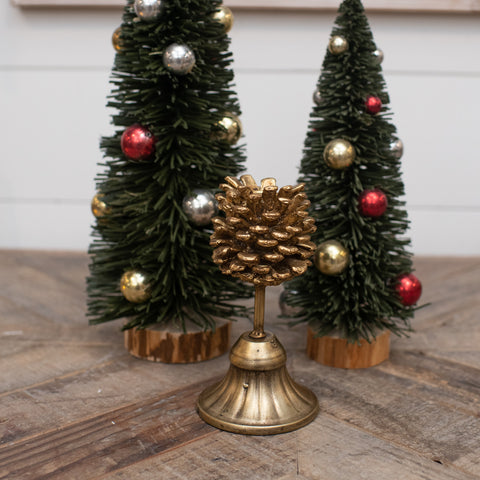 6.5" GOLD PINECONE TAPER CANDLE HOLDER