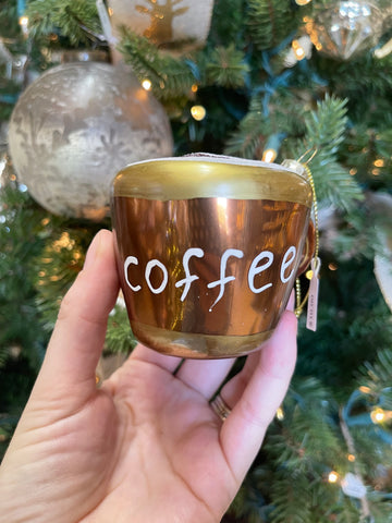 GLASS COFFEE CUP ORNAMENT