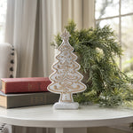 9" WHITE GINGERBREAD TREE