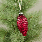 5" RED PINECONE MERCURY GLASS ORNAMENT