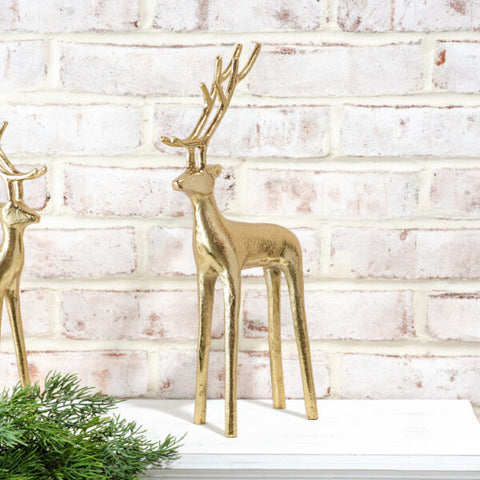 14" Gold Metal Deer