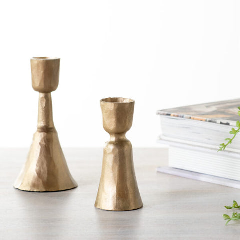 GOLD CANDLE HOLDERS