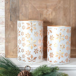 White Tin Snowflake Lanterns