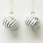 SILVER SWIRL ORNAMENTS