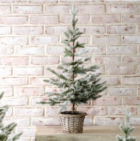 31.5"H SNOWY TREE IN BASKET