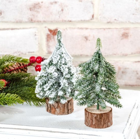 6" MINI TREES WOOD BASE