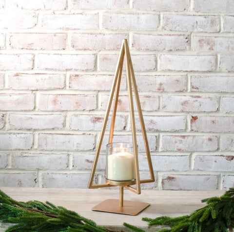18" GOLD TREE CANDLE STAND