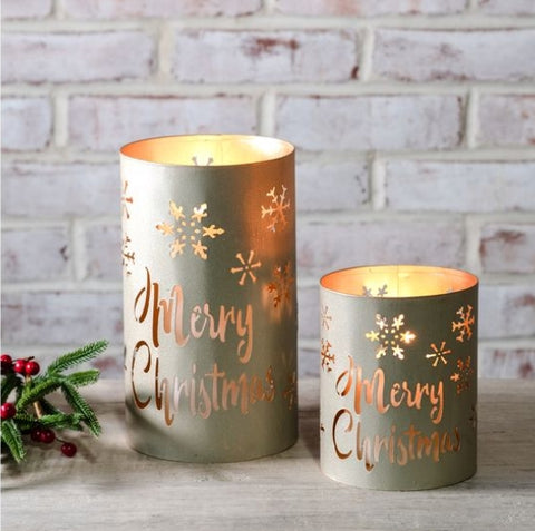 GOLD MERRY CHRISTMAS LANTERNS