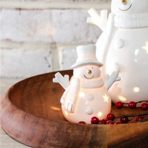 4" LED WHITE HAPPY SNOWMAN