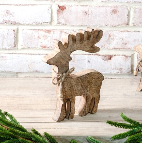 8" WOOD HOLIDAY DEER