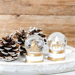 TINY GOLD DEER/TREE SNOWGLOBES