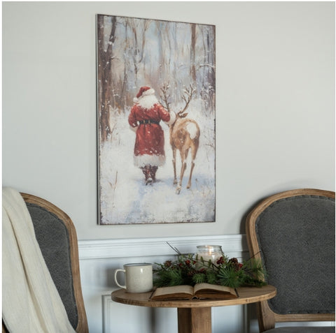 SANTA WITH DEER PRINT