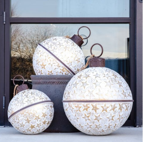 WHITE & GOLD STAR BELL JUMBO (Pickup Only)