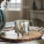 Silver Christmas Mercury Glass Candle Holder