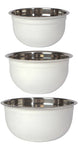 Matte Steel White Mixing Bowls Set of 3