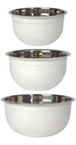 Matte Steel White Mixing Bowls Set of 3